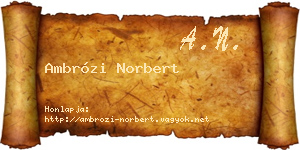 Ambrózi Norbert névjegykártya